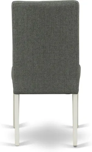 Miniatura 10 de East West Furniture HBDR3-LWH-07 - Juego de comedor de 3 piezas que contiene una mesa de comedor redonda con pedestal y 2 sillas Parson tapizadas