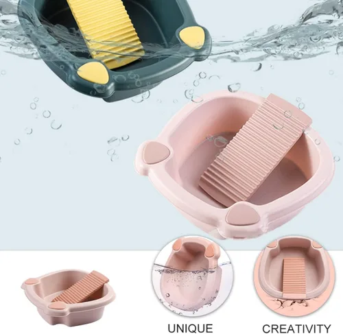Miniatura 3 de Toddmomy Lavabo de tabla de lavado de 11.41 x 11.41 x 3.74 pulgadas, ligero para lavar a mano, ropa, pequeñas prendas delicadas, uso en el hogar