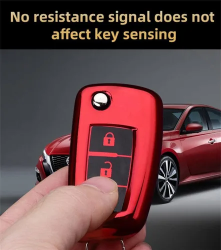 Miniatura 7 de Funda para llavero para Nissan Rogue, Select, Sport, Sylphy, Pulsar, Sentra - Funda con tapa de 3 botones para accesorios Nissan, llaveros Azul