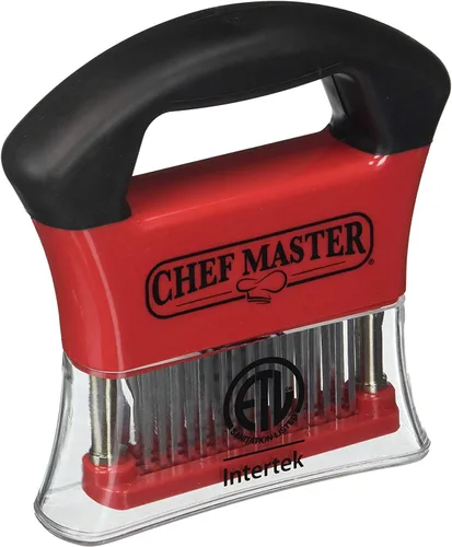 Chef Master Herramienta ablandadora de carne, máquina ablandadora de carne de mano con cuchillas de aguja de acero inoxidable, afilada para filetes,