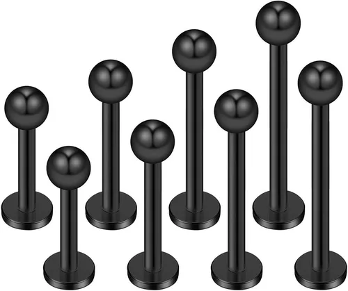 Miniatura 2 de Ruifan 14G Labret Monroe Anillo de Labio Helix Pendiente Tragus Cartilage Piercing Joyería 8PCS