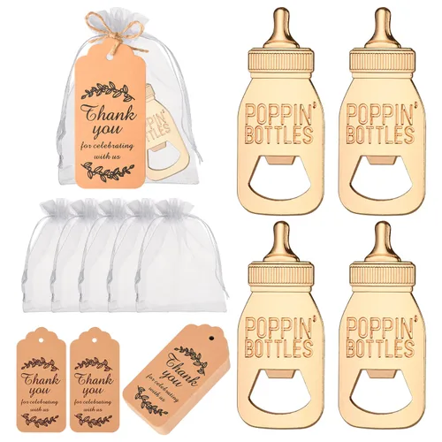 50 abridores de botellas de bebé, bonitos abrebotellas de poppin, regalos de regreso para invitados, bodas, fiestas, recuerdos, decoración de fiesta