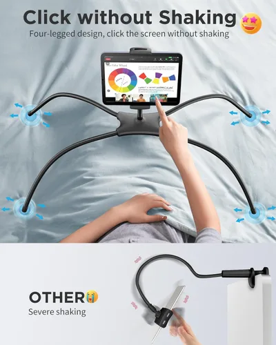 Miniatura 3 de SAIJI Soporte para iPad, soporte ergonómico ajustable para cama, soporte Kindle para leer en la cama, apto para tableta, teléfono, Kindle, monitor