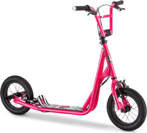 Mongoose Expo Patinete, manillar estilo BMX y rotor de cable de freno, plataforma ancha para niños, jóvenes, niños y niñas de 6 años en adelante,