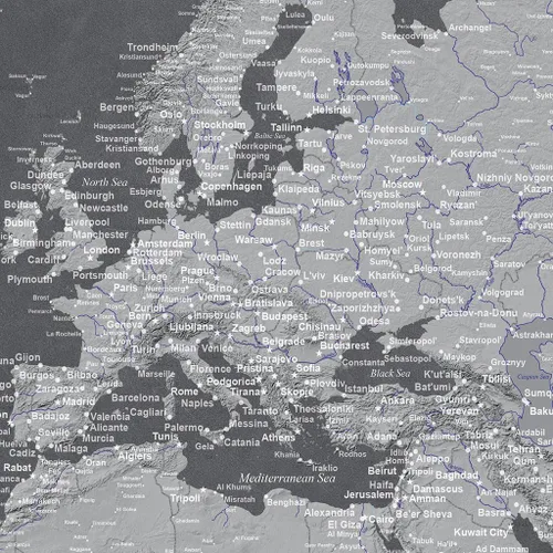 Miniatura 13 de 3 paneles - Mapa de viaje colorido del mundo con alfileres en lienzo envuelto en galería, mapa de pared grande