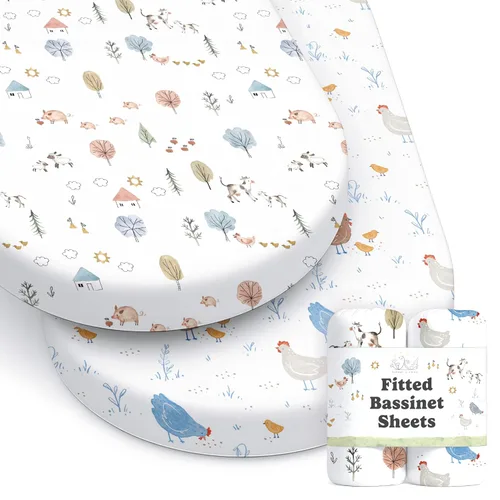 Miniatura 14 de Sábanas de cuna neutrales – Sábanas bajeras para cuna de bebé niña y niño – Paquete de 2 colchones estándar y niños pequeños – Mezcla de algodón