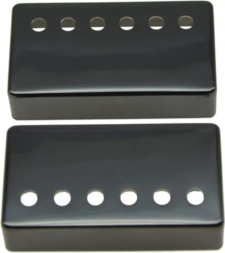 Miniatura 6 de KAISH Humbucker - Juego de 2 cubiertas de pastilla de guitarra Humbucker de latón 1.937 in/2.047 in cubierta de pastilla espaciado de poste dorado