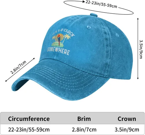 Miniatura 46 de Philysonic 5 Oclock Somewhere Hat It is 5 Oclock Somewhere Hat Gorra de béisbol para mujer, gorra de moda