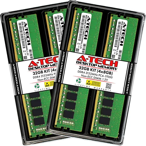 Miniatura 10 de A-Tech 8 GB (2 x 4 GB) DDR4 2133 MHz UDIMM PC4-17000 (PC4-2133P) CL15 DIMM Non-ECC Módulos de memoria RAM de escritorio