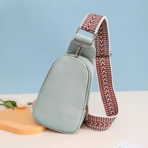 Miniatura 3 de BRZSACR Bolso bandolera para mujer, bolso cruzado de piel sintética, bolsa de pecho para mujer, ciclismo, senderismo, 1 unidad, Gris