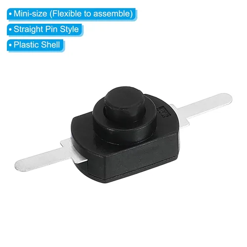 Miniatura 4 de PATIKIL Interruptor de botón de pestillo, 10 piezas de pin recto de encendido/apagado automático DC 30V 1A micro interruptor de control para Negro