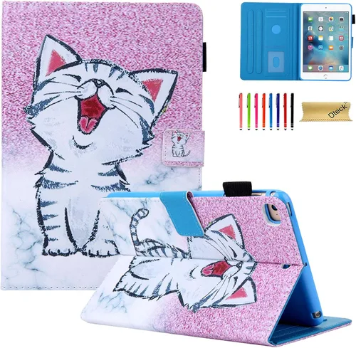 Miniatura 8 de Dteck Funda para iPad mini 5/4/3/2/1 - [Diseño de flores en relieve] Funda tipo folio clásica