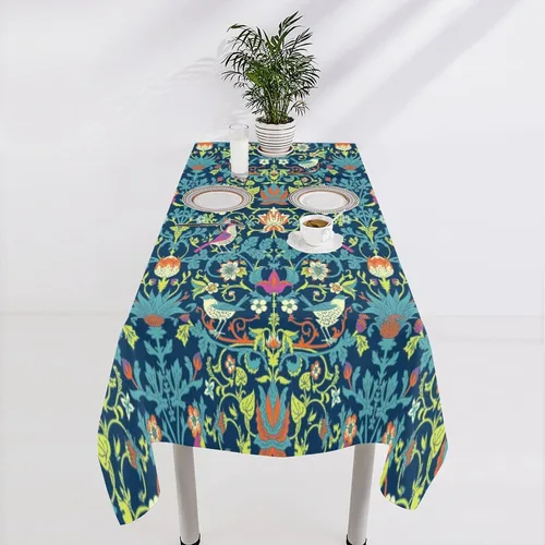 Miniatura 11 de Mantel Floral Retro de Pájaros, Diseño Original Bohemio William Morris Estampado Cubierta de Mesa para Hogar Picnic Fiesta Comedor Cocina William