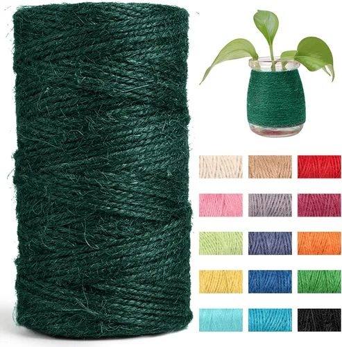 Miniatura 10 de JeogYong Cuerda de yute de 0.079 pulgadas, 328 pies de grosor, cuerda de yute natural de 3 capas para manualidades, envoltura de regalos, embalaje
