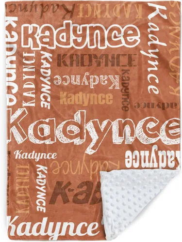 Miniatura 10 de Manta con nombre personalizable, diseño de nombre múltiple, manta de franela de felpa suave personalizada con respaldo punteado de doble capa