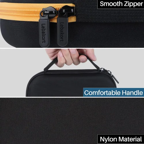 Miniatura 5 de Lebakort Funda de almacenamiento compatible con auriculares DEWALT resistentes 2 en 1 con banda para el cuello (funda negra)
