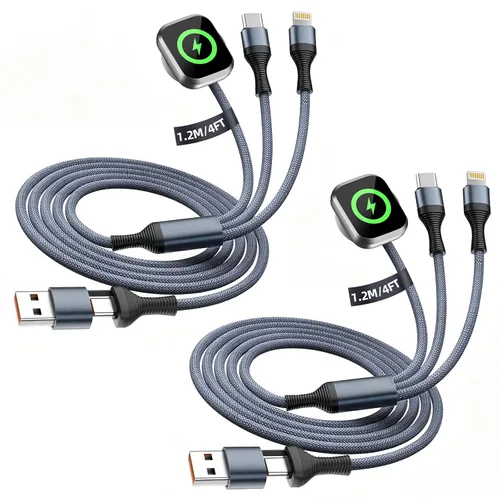 Miniatura 20 de Cruise Essentials - Cable de carga múltiple 3 en 2 para iPhone Watch Charger/iPhone 17/IP, iWatch Charger, Travel Camping Essentials compatible