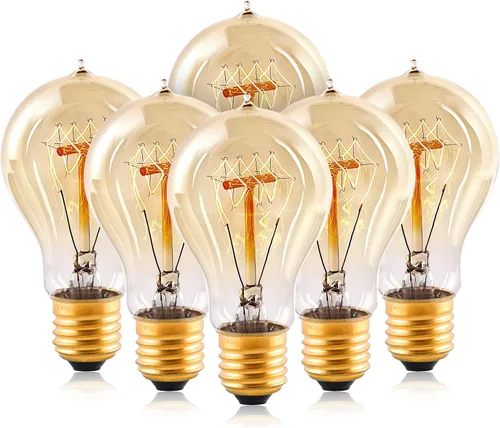 HESSION Edison - Bombillas LED A19 de 40 W, bombillas de filamento de tungsteno antiguo vintage, bombillas Edison con base E26, bombilla decorativa