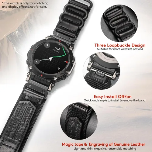 Miniatura 26 de Correa de reloj compatible con Amazfit T-Rex/T-Rex 2/T-Rex Pro/T-Rex Ultra/T-Rex Ultra 2, nuevo diseño de conector mejorado