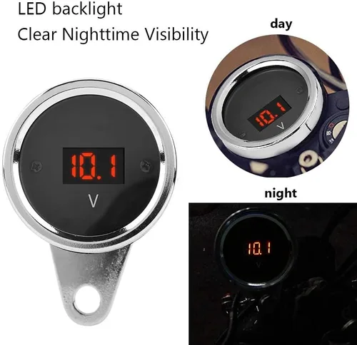 Miniatura 6 de Universal 2 en 1 impermeable LED digital voltímetro tacómetro medidor de metal odómetro velocímetro para motocicletas