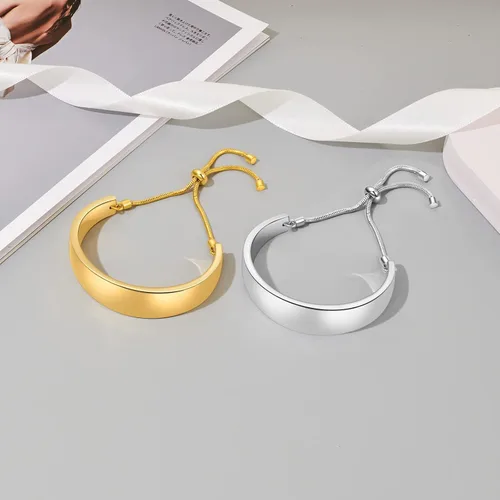 Miniatura 5 de ENSKEFEN Pulseras de oro de 14 quilates para mujer, pulsera deslizante ajustable para mujer, pulsera de cadena de oro