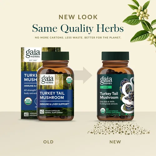 Miniatura 6 de Gaia Herbs Hongo de cola de pavo – Suplemento tradicional de apoyo inmunológico y salud hepática* – con extracto corporal fructífero orgánico