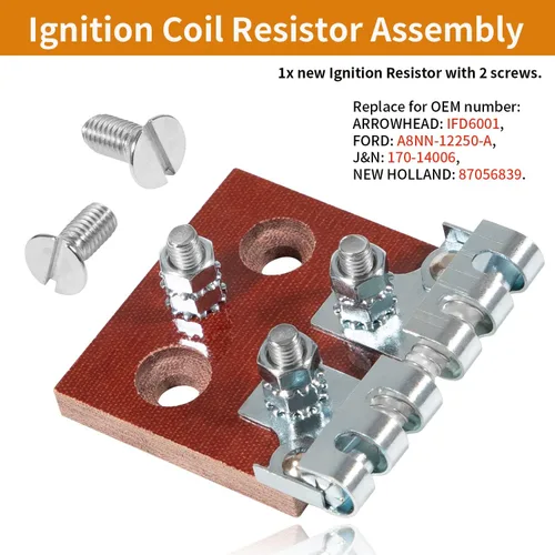 Miniatura 2 de Conjunto de resistencia de bobina de encendido para tractor Ford/New Holland 2N 8N 9N Reemplazar para A8NN-12250-A, 170-14006, 87056839, IFD6001
