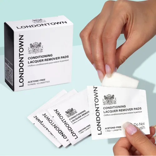 Miniatura 5 de LONDONTOWN Nail Polish Remover Set – Acetone-Free remover, Gentle Non-Drying Pads, Conditions Nails & Cuticles, Removes Regular & Glitter Polish