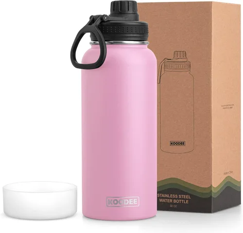 Miniatura 64 de koodee Insulated Water Bottle, 32 oz Stainless Steel Double Wall Vacuum Wide Mouth Sport Bottle with Leakproof Spout Lid (Navy)