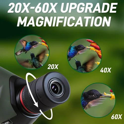 Miniatura 2 de Gosky Alcance de observación, alcance de 20-60x60 para tiro al objetivo, caza y observación de aves, BAK4 de alta definición, mira en ángulo