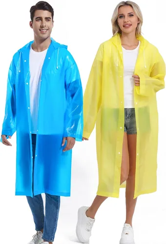 Miniatura 113 de 2 abrigos de lluvia de Borogo para adultos, chaquetas de lluvia reutilizables para hombres y mujeres