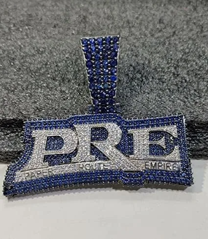 Miniatura 4 de DTJEWELS - Juego de puntas de corte redondo de 3.00 quilates con diamantes y zafiro azul para hombre, con nombre personalizado, plata de ley 925
