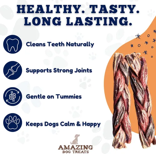 Miniatura 4 de Amazing Dog Treats - Carne seca de esófago para perros (10-12 pulgadas - 30 unidades/paquete) - Gullet Dog Chews
