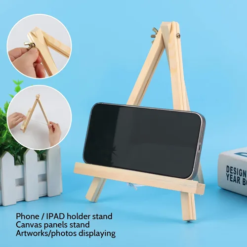 Miniatura 4 de Paquete de 26 caballetes de madera de 9 pulgadas, caballete de fiesta de pintura, caballetes de mesa para niños, estudiantes, para pintura, lienzo