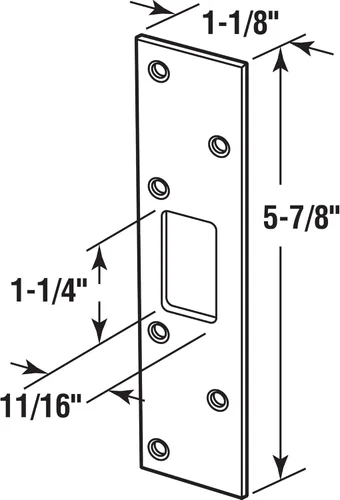 Miniatura 2 de Prime-Line U 9535 Golpe de seguridad de latón, 1-1/8 pulgadas x 5-7/8 pulgadas (paquete individual)