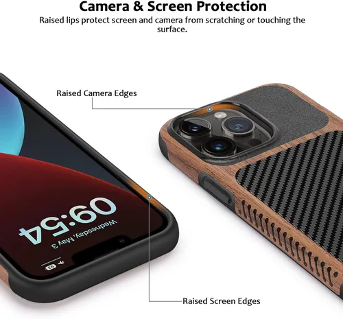 Miniatura 3 de Funda magnética ZZDZZ compatible con iPhone 14 Plus [Compatible con Magsafe] Diseño de cuero premium TPU híbrido a prueba de golpes (Negro)