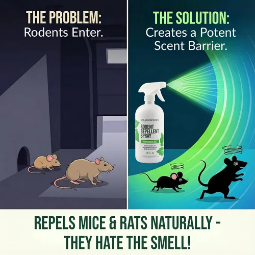 Miniatura 3 de Spray de control de roedores de aceite de menta, control natural en interiores y exteriores para ratones y ratas, fórmula extrafuerte a base