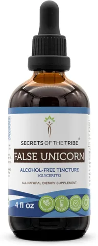 Miniatura 6 de Secrets of the Tribe Extracto líquido de tintura de unicornio falso sin alcohol, raíz seca de unicornio falso silvestre (Chamaelirium Luteum)