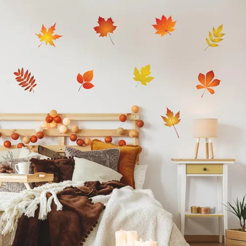 Miniatura 12 de Decalcomania - Calcomanías de pared para Halloween, juego de 31 calcomanías de decoración de calabazas de otoño para sala de estar, dormitorio