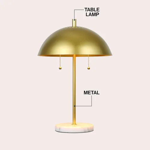 Miniatura 3 de JONATHAN Y Lámpara de mesa LED de 20.7 pulgadas de mármol dorado/blanco con 2 luces para decoración moderna de noche, lámpara de escritorio