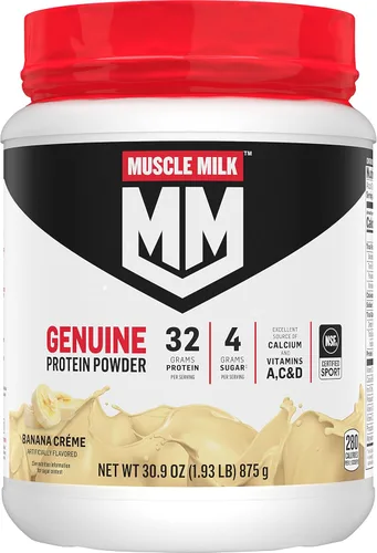 Miniatura 14 de Pó de Proteína Genuína Muscle Milk, Chocolate, 4.94 Libras, 32 Porciones, 32g de Proteína, 2g de Azúcar, Calcio, Vitaminas A, C y D, Certificado NSF