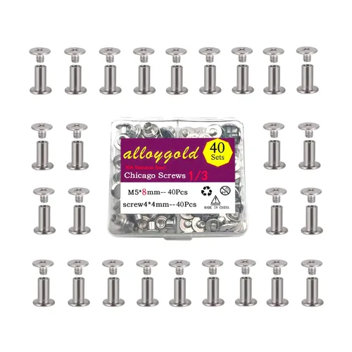 Miniatura 19 de 50 Juegos M5*6 Negro Pistola Kit de Tornillos Chicago Remaches de Cuero Tornillos Remaches Chicago Botones de Tornillos DIY Acabado de Cuero