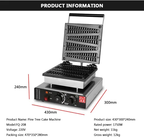 Miniatura 2 de Máquina para magdalenas de horno gofre en forma de árbol, mini máquina de panqueques eléctrica antiadherente, máquina de pan de huevo, restaurante
