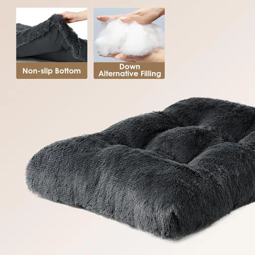 Miniatura 4 de EHEYCIGA Cama de Peluche para Jaula de Perro Extra Grande, Almohadilla de Jaula de Felpa de Impresión, Cama XL para Perros Calmante Anti-Ansiedades