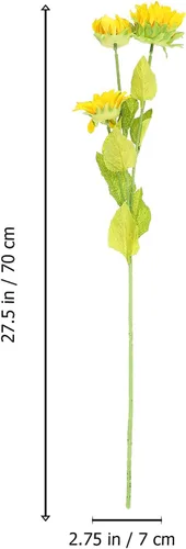 Miniatura 2 de Happyyami Paquete de 2 flores artificiales de girasoles de plástico, decoración versátil para espacios al azar