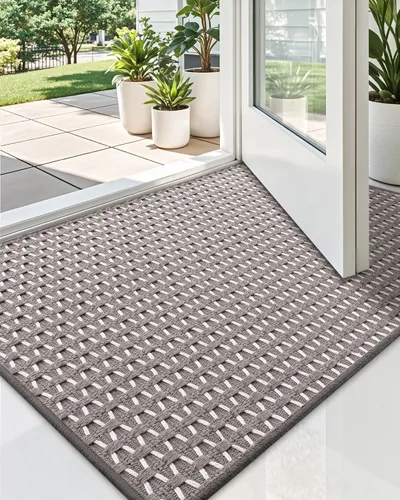 Miniatura 15 de LUMI Tapete Interior para Puerta de Entrada 24''x36'', Absorbente, Atrapa Suciedad, Perfil Bajo Delgado, Tapetes Antideslizantes con Respaldo