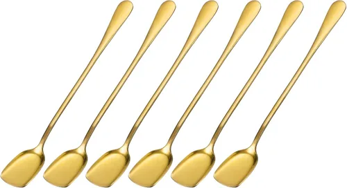 Miniatura 11 de uxcell Juego de 6 cucharas de helado de acero inoxidable, cucharas de yogur de 7.5 pulgadas, cucharas de postre, cucharas de pastel para el hogar