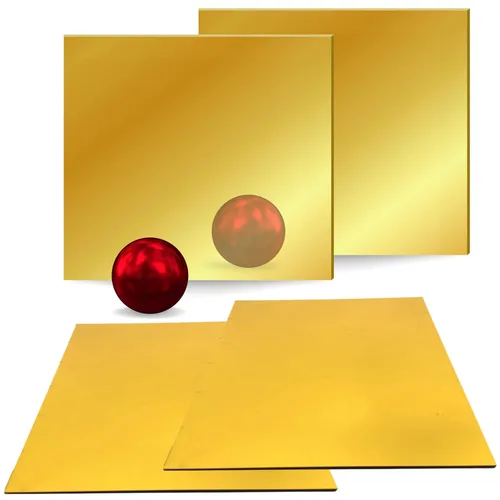 4 hojas acrílicas doradas espejadas – Hojas de espejo dorado de 12 x 12 pulgadas, hoja de acrílico fundido de 1/8 para borde pulido con láser con