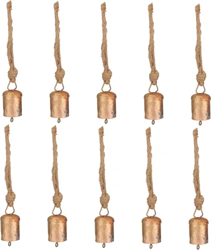 Mini campanas de vaca y cascabeles para manualidades, pequeña campanilla de viento decorativa, campana de Navidad para manualidades, adorno vintage