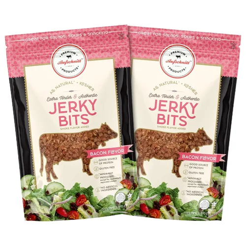 Aufschnitt Jerky Bits - Bocadillos saludables hechos de carne de res y pollo, con alto contenido de proteínas, kosher y apto para dieta cetogénica